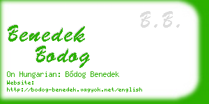 benedek bodog business card